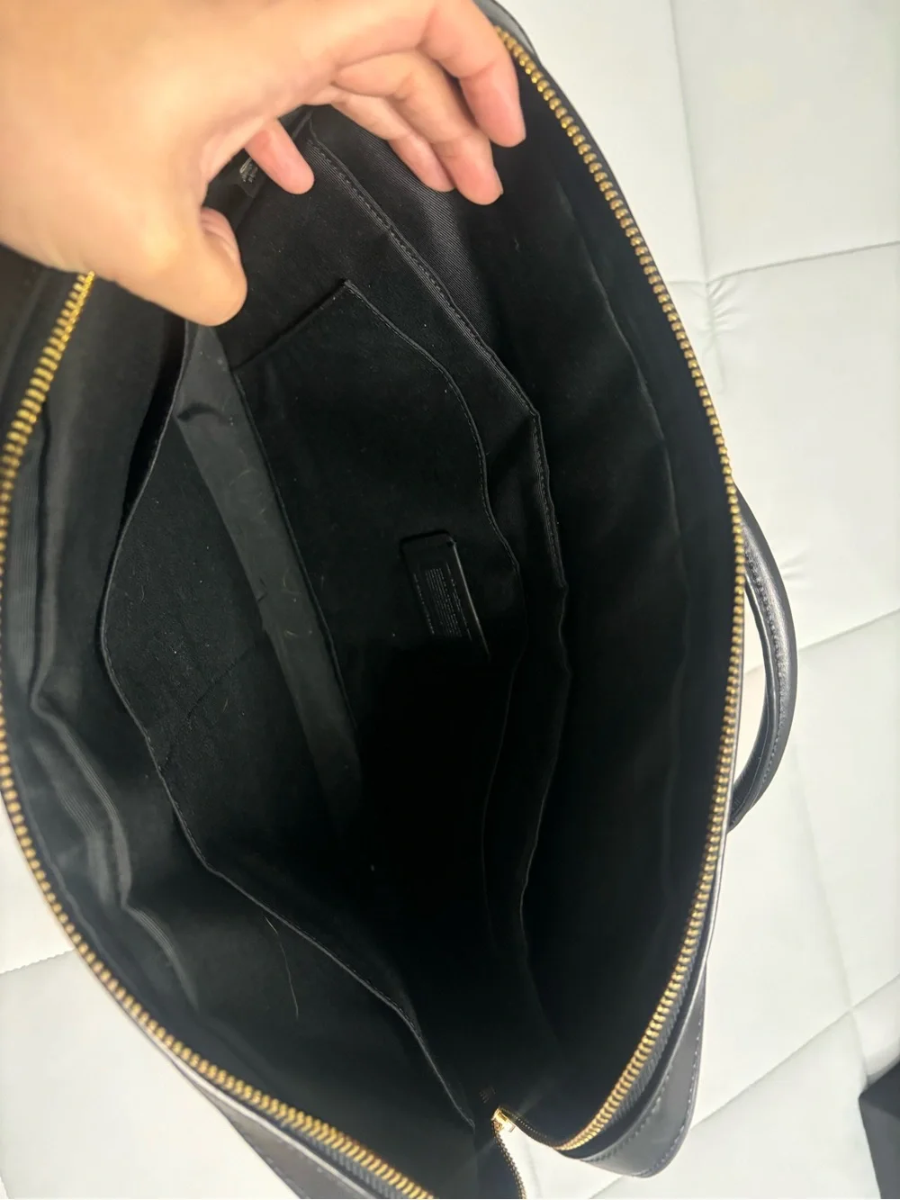 Coach Brown Signature Laptop Bag with Black Trim